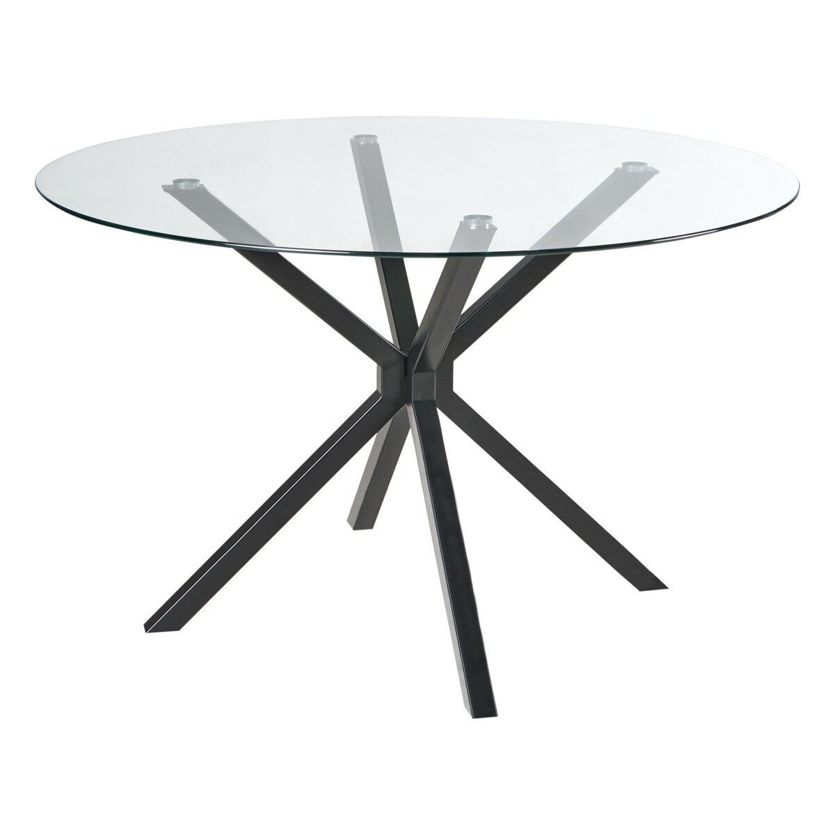 Stół do jadalni MESTON Czarny 120 cm Szkło hartowane