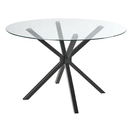 Stół do jadalni MESTON Czarny 120 cm Szkło hartowane