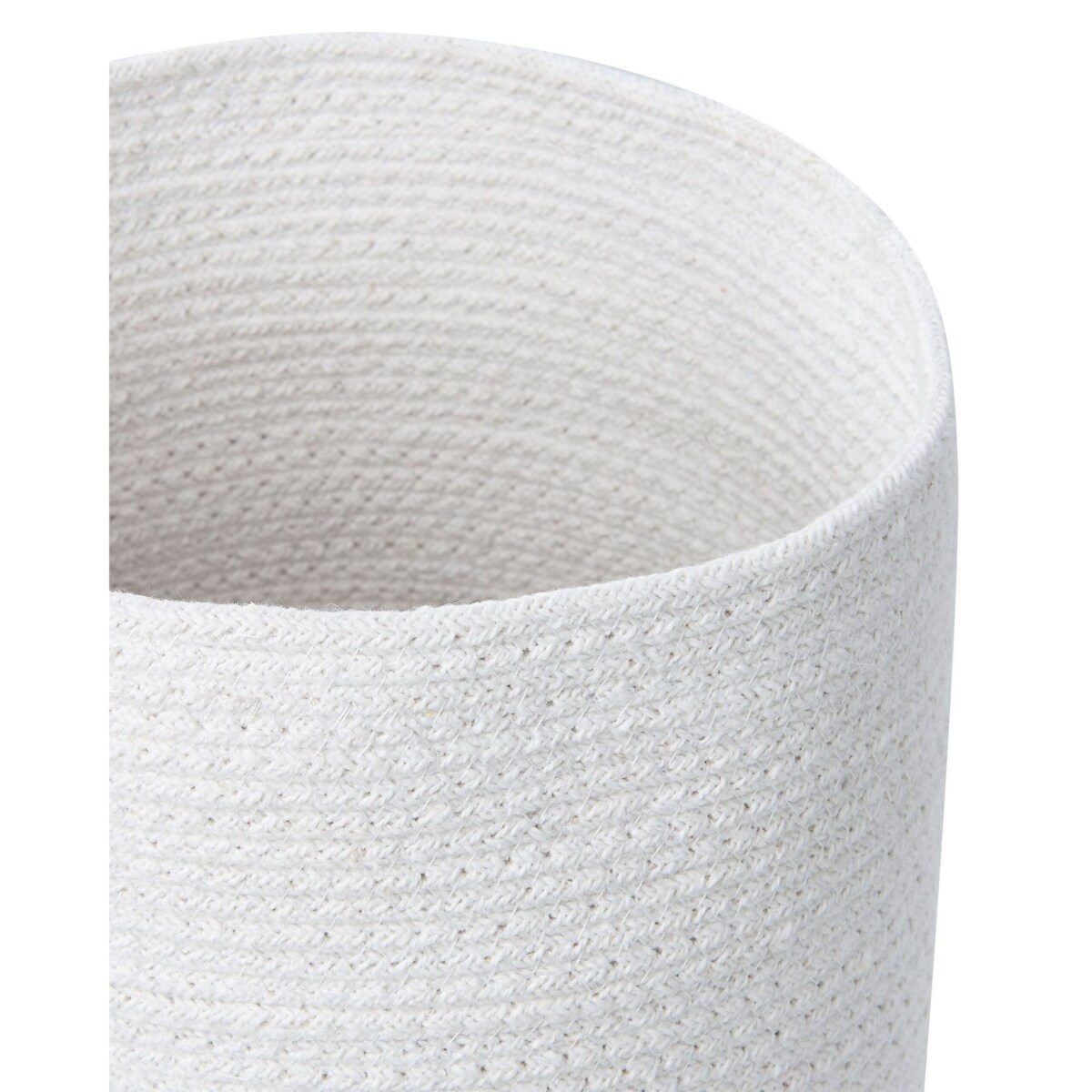 Zestaw 3 koszy bawełnianych biały z beżowym BASIMA