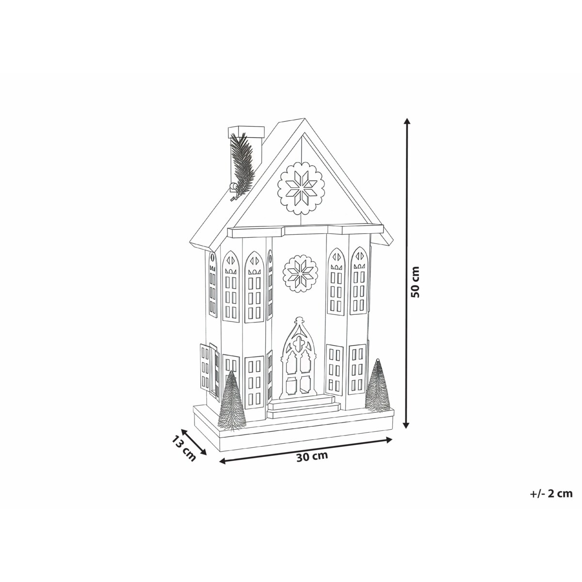 Dekoracja świąteczna LED UNARI Domek 50 cm Jasnobrązowy