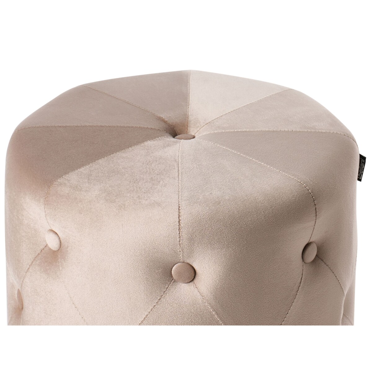 Puf CARROLLTON Welur Beżowy 40 cm 40 cm 41 cm