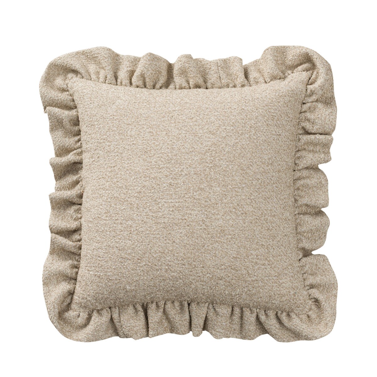 Poszewka Paula z falbaną 45x45 beżowy melanż