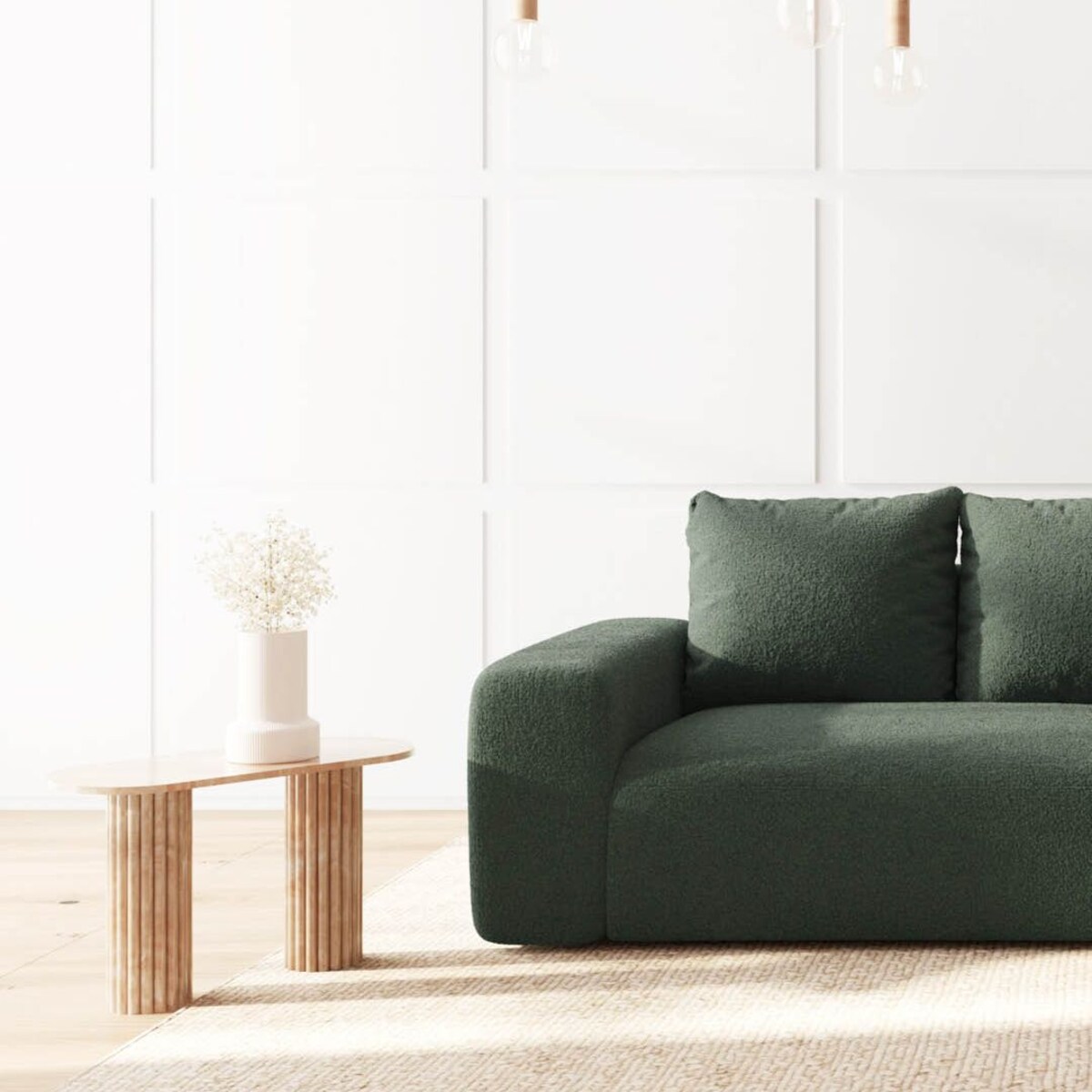 Monce Sofa narożna prawa ciemnozielona