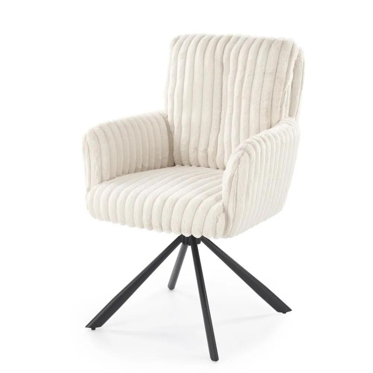 Krzesło tapicerowane K572 kremowe obracane