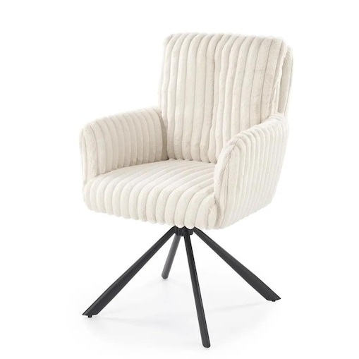 Krzesło tapicerowane K572 kremowe obracane