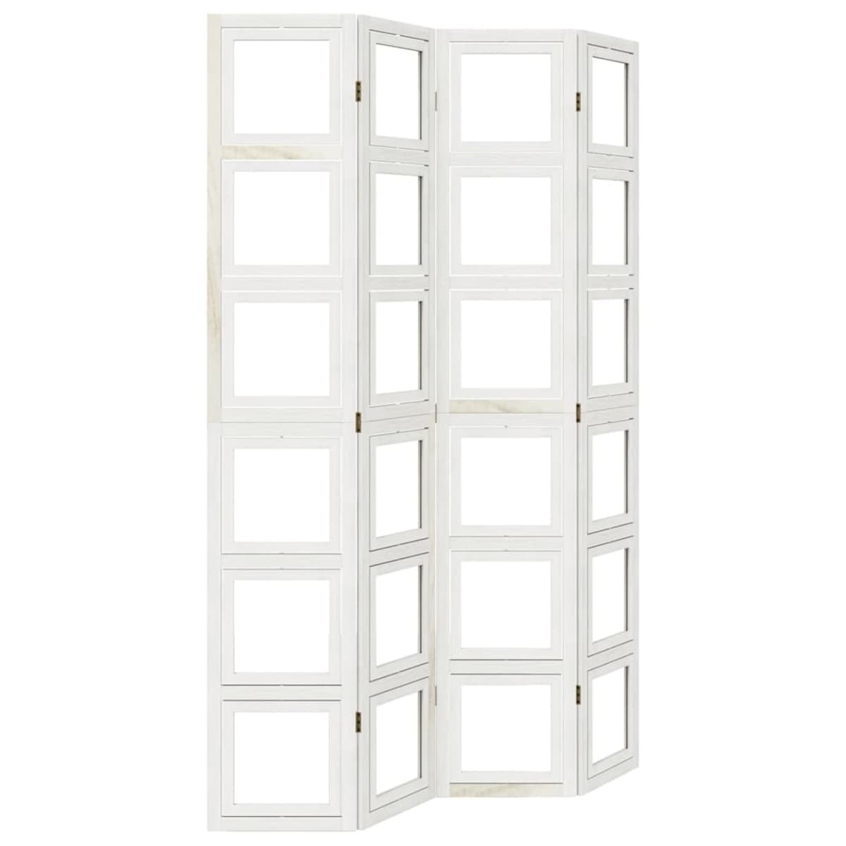 vidaXL Parawan pokojowy, 4-panelowy, biały, lite drewno paulowni