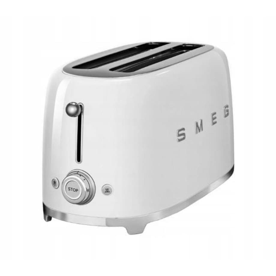 Toster na 4 Kromki Tosty Smeg Opiekacz Retro Biały z Regulacją Temperatury