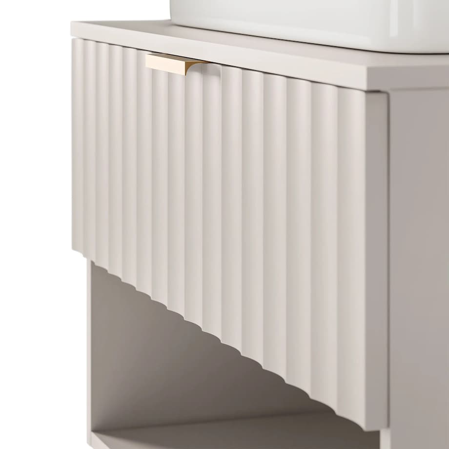 Szafka pod umywalkę z blatem 46,6x80x49,6 cm, ryflowana BADONY