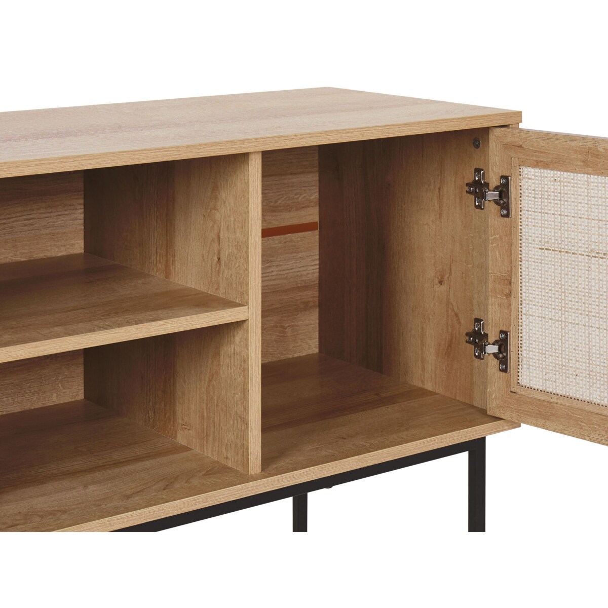 Szafka RTV z frontem rattanowym jasne drewno PASCO