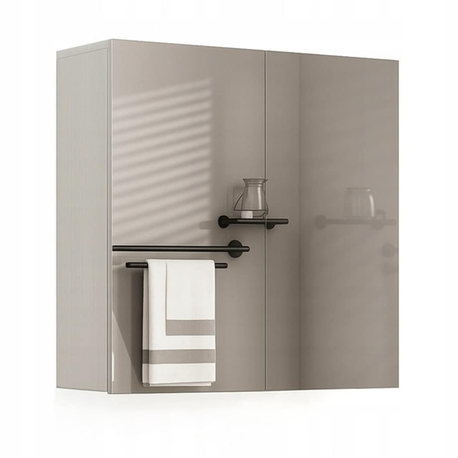 Wisząca szafka do łazienki z lustrem biała mdf nowoczesny design