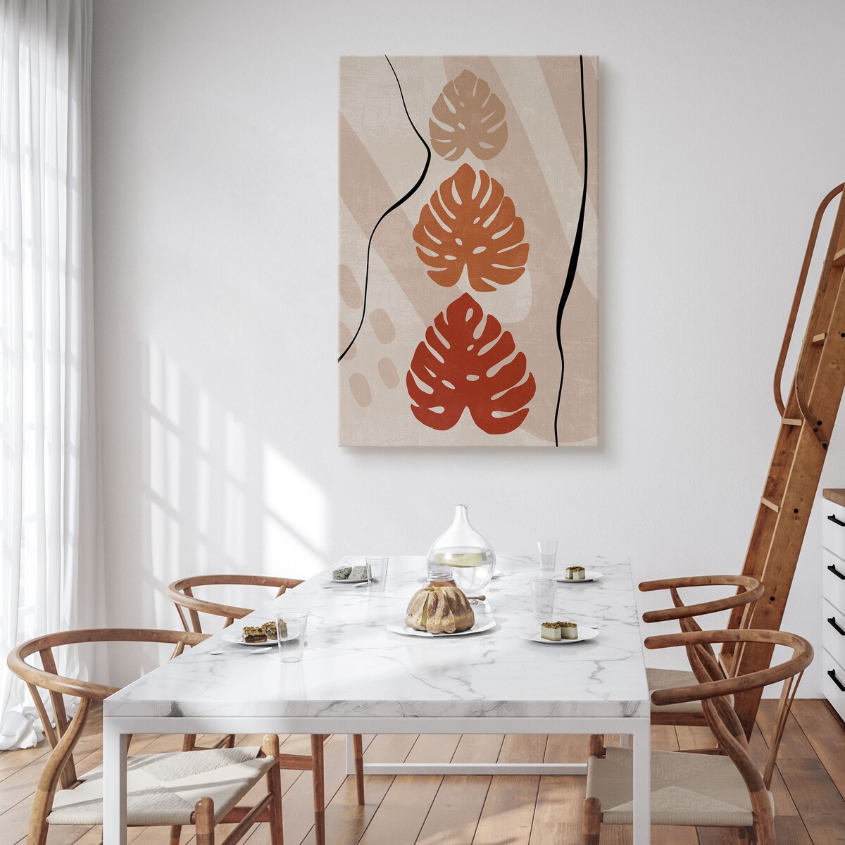 Obraz Trzy Liście Monstery 80x120cm