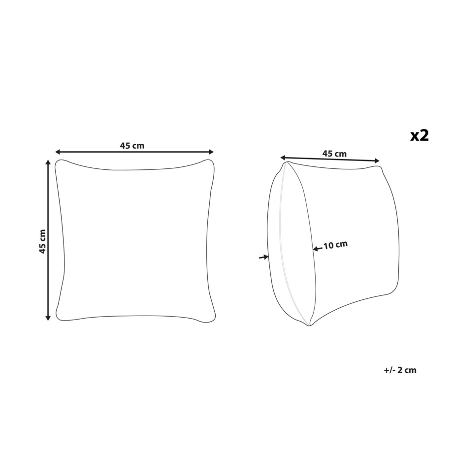 2 poduszki dekoracyjne włochacze 45 x 45 cm żółte PUMILA