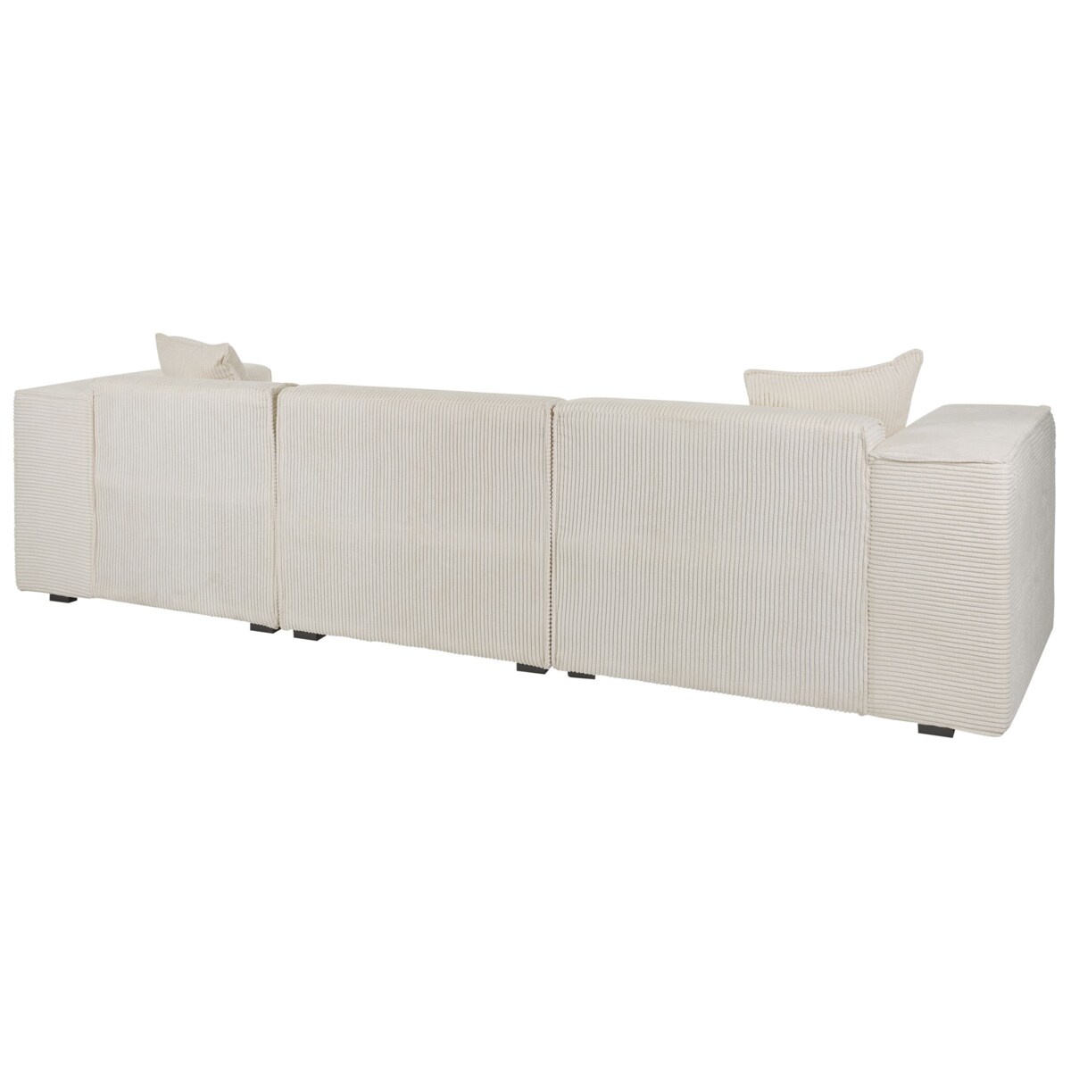 Narożnik DOLVA Sztruks Złamana biel dla 3 osób Lewostronny