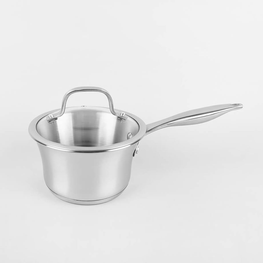 Rondel stalowy z pokrywką na indukcję gaz 16cm 1.25L MAESTRO