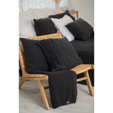 Poszewka brytyjska kwadratowa grafitowa, 50 x 50 cm, La Manta