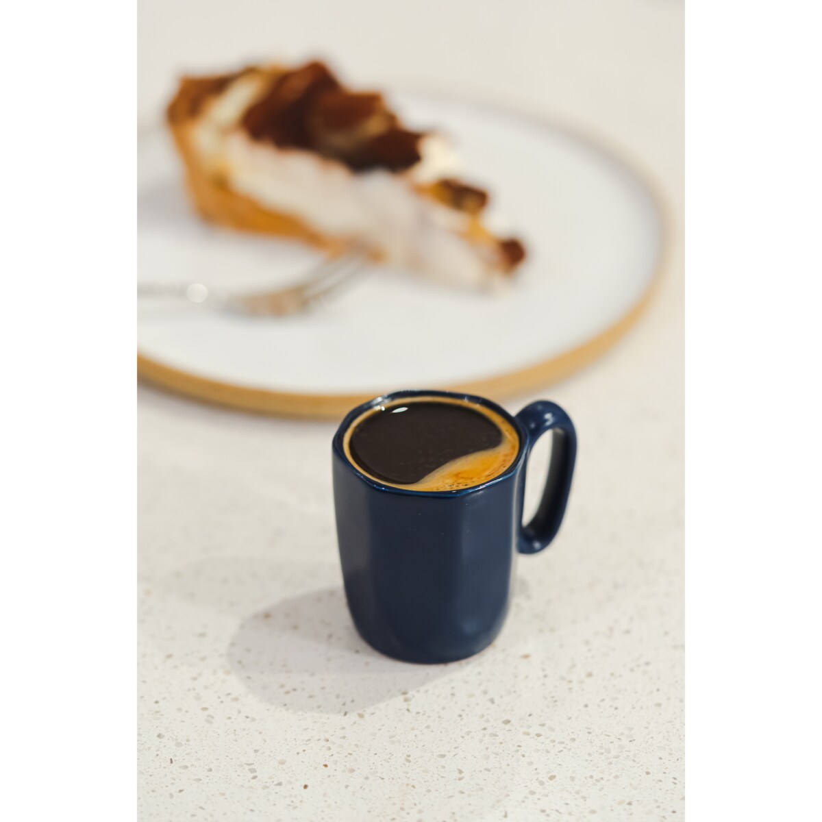 Dwa kubki ceramiczne z uszkiem 80 ml Fuori granatowe 29989