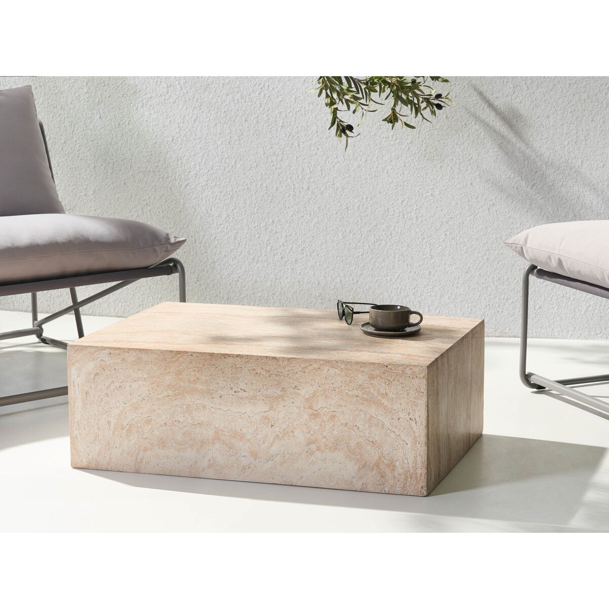 Stolik pomocniczy NOBRES Efekt trawertynu