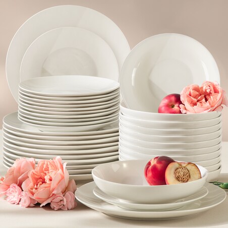 KONSIMO AD BELLA, Zestaw obiadowy 12 os. (36 el.), kolor ecru