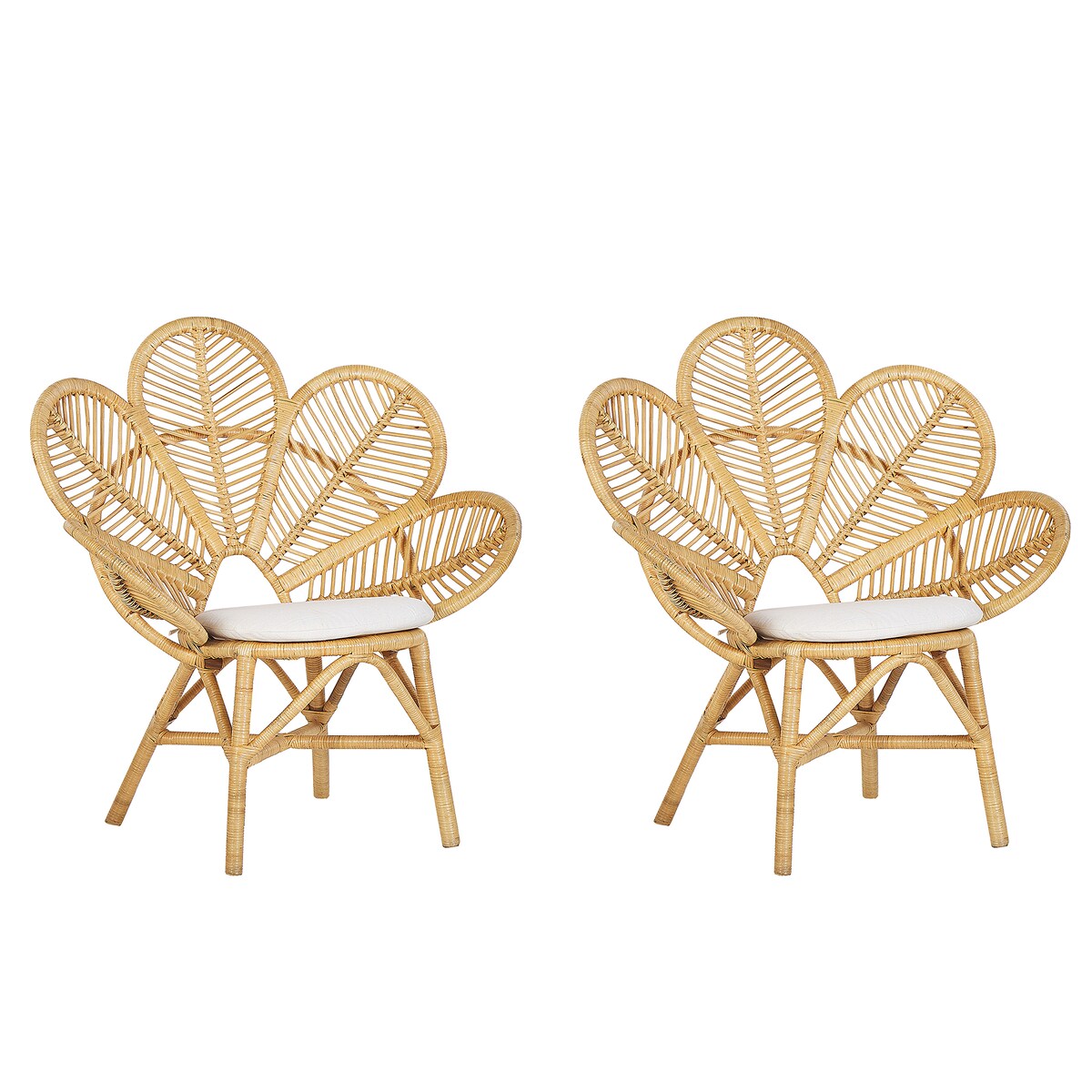 Zestaw 2 foteli paw FLORENTINE Rattan Naturalny