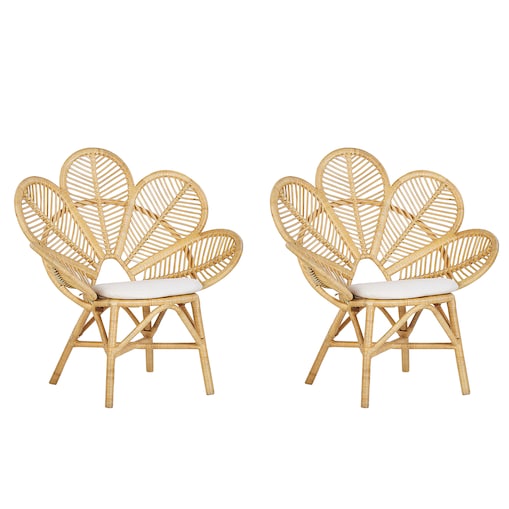 Zestaw 2 foteli paw FLORENTINE Rattan Naturalny