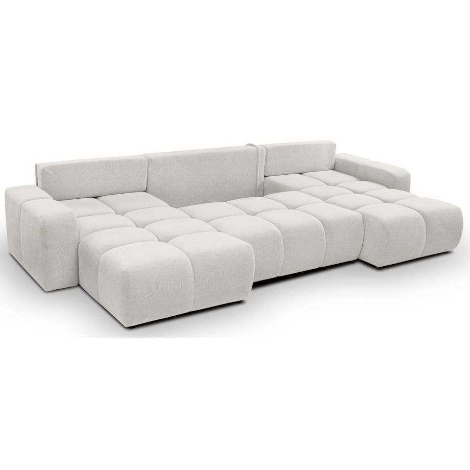 Nowoczesny Narożnik U SOHI z funkcją spania, Curio 80 - Jasny szary