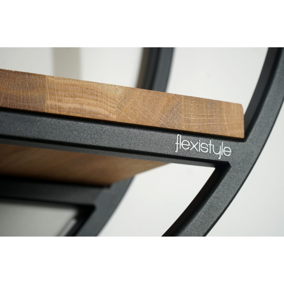 Półka loftowa okrągła dębowa 60cm 3d