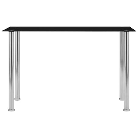 vidaXL Stół jadalniany, czarny, 120x60x75 cm, hartowane szkło