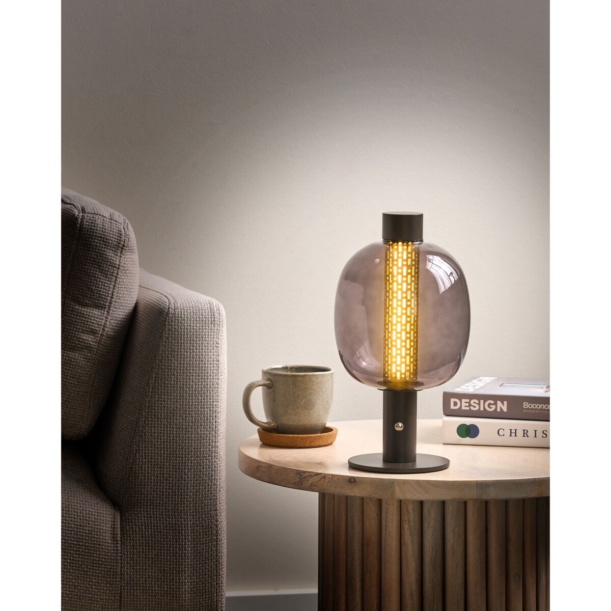 Bezprzewodowa lampa stołowa LED BOJO Ze ściemniaczem Metal Czarny
