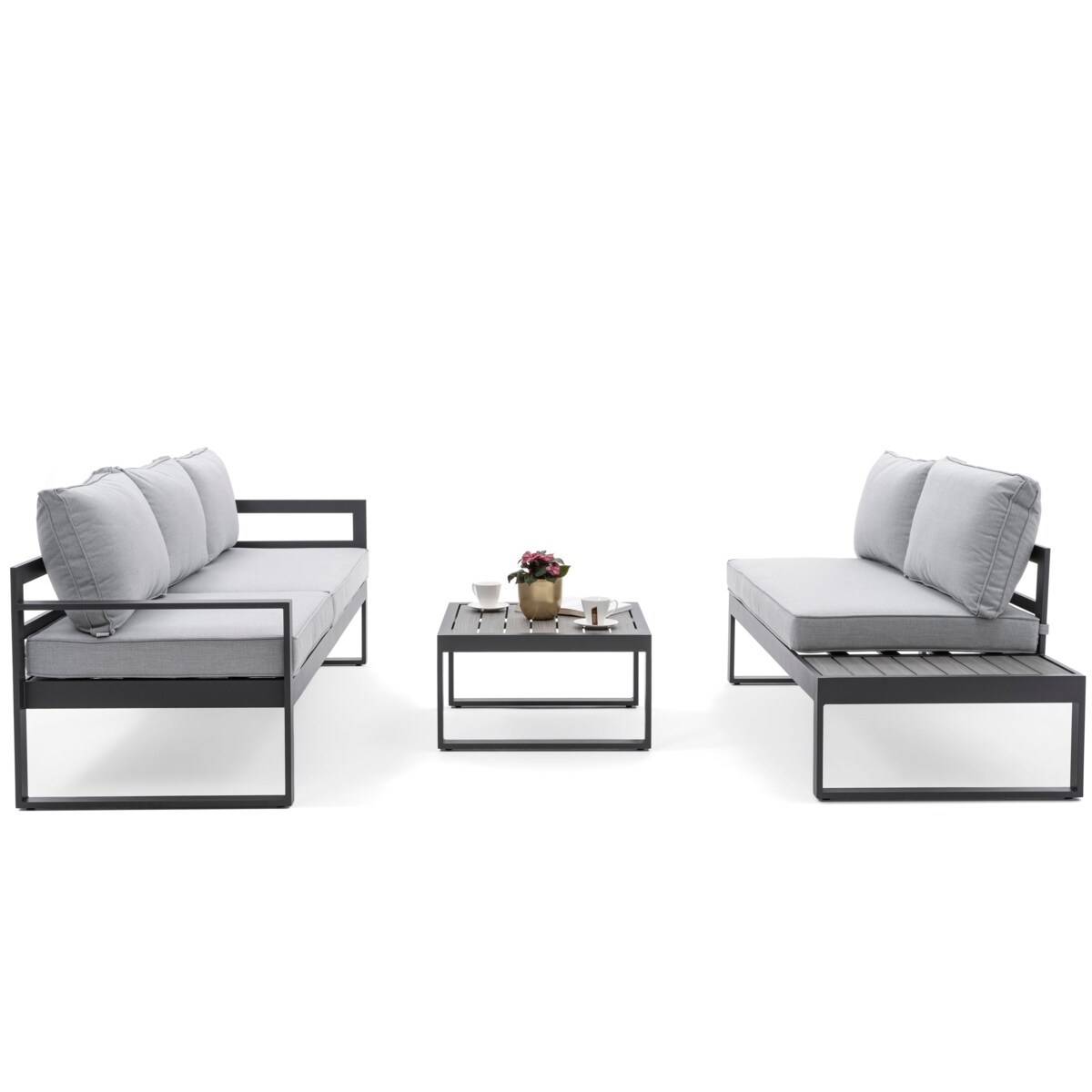 MEBLE OGRODOWE ALUMINIOWE NAROŻNIK NICEA SZARA PRAWA