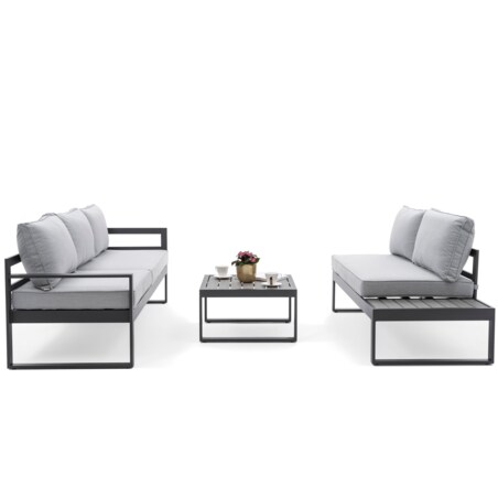 MEBLE OGRODOWE ALUMINIOWE NAROŻNIK NICEA SZARA PRAWA