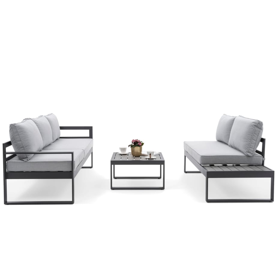 MEBLE OGRODOWE ALUMINIOWE NAROŻNIK NICEA SZARA PRAWA