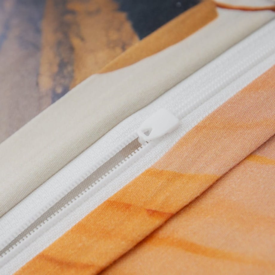 Pościel satyna bawełniana 180x200 Satynlove Premium kremowa z niebieskimi motylami