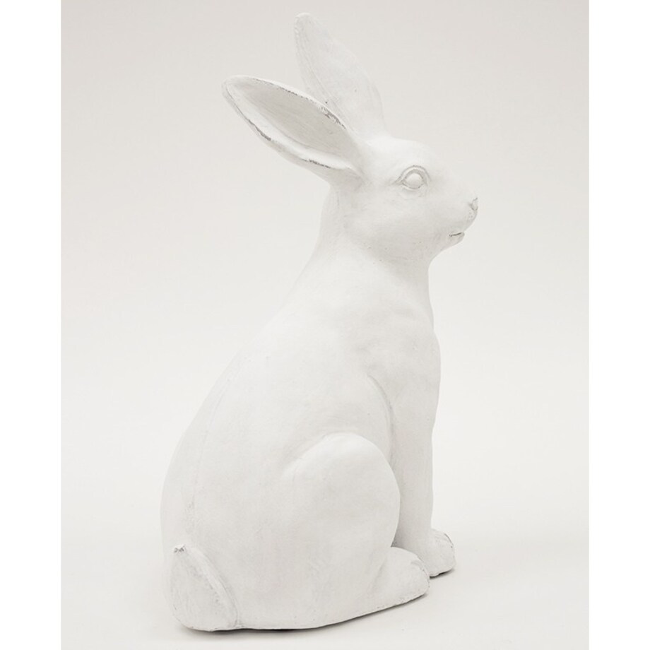 Dekoracja - siedzący biały królik 35,5x20,5x14,5 cm ALBUS-2