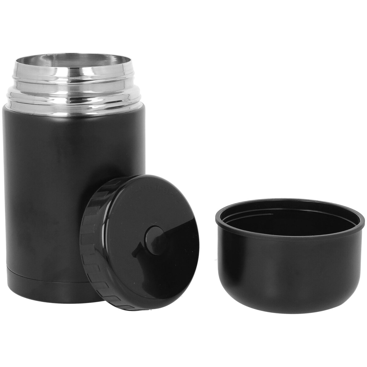 Termos obiadowy na obiad zupę żywność 600ml z pokrowcem czarny BRUNBESTE BB-1062