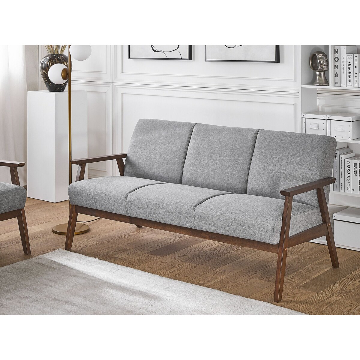 Sofa 3-osobowa szara ASNES