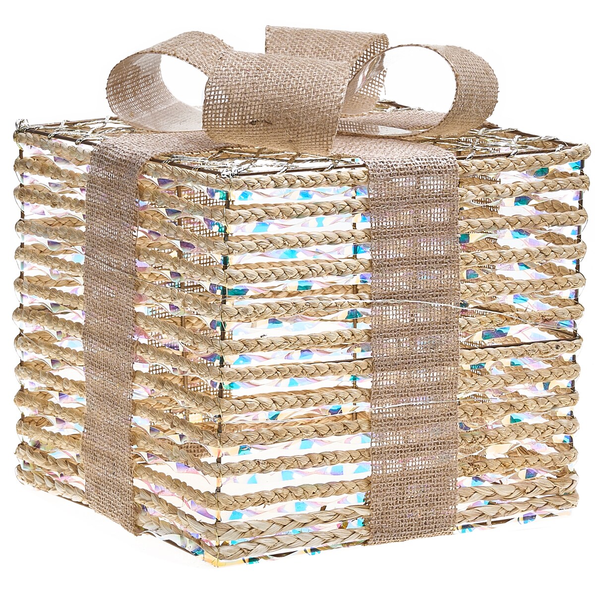 Zestaw 3 dekoracji świątecznych LED MOSSO Prezenty świąteczne 20/25/30 cm Beżowy