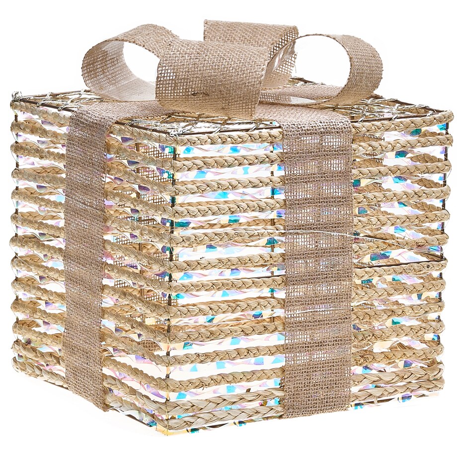 Zestaw 3 dekoracji świątecznych LED MOSSO Prezenty świąteczne 20/25/30 cm Beżowy