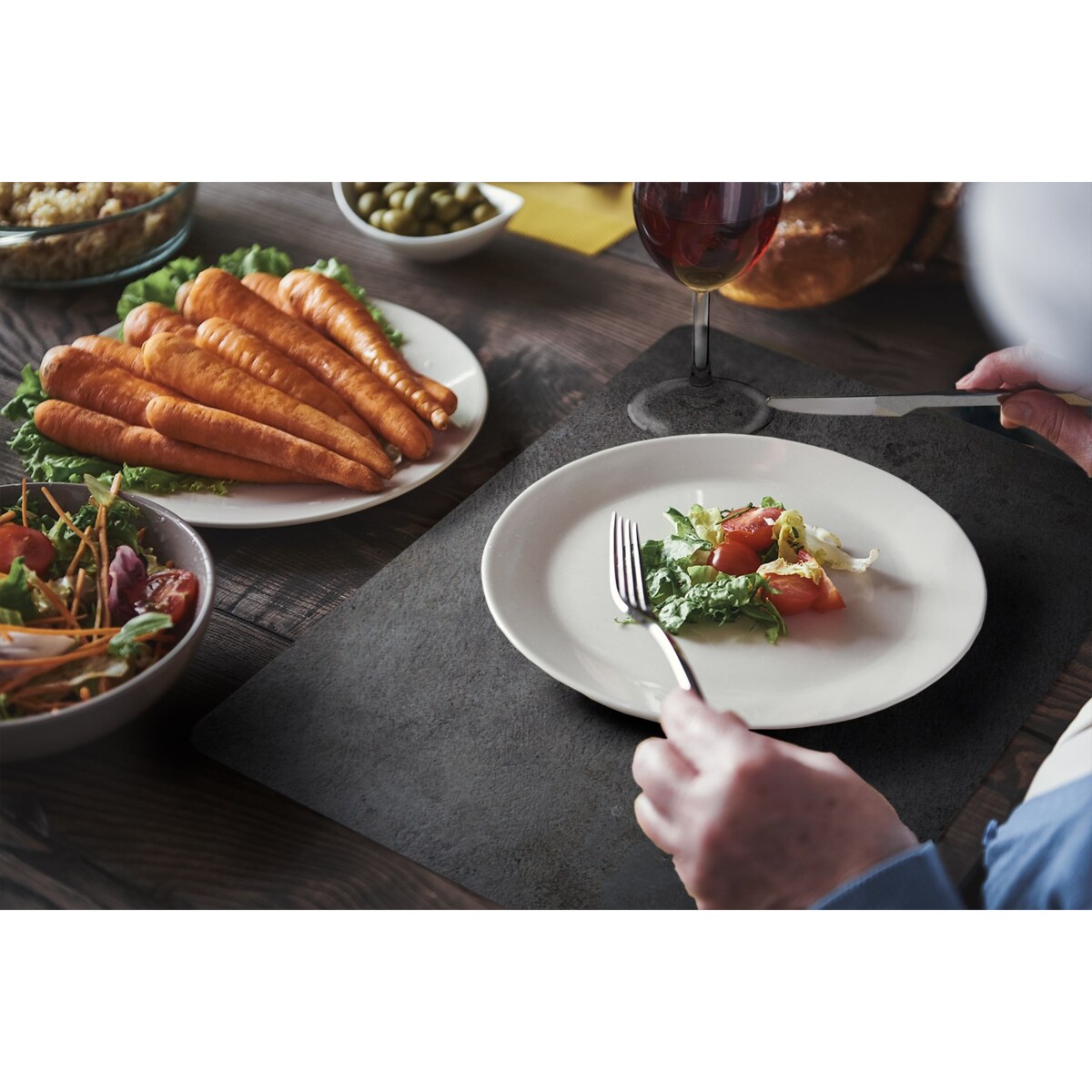 Komplet mat pod talerz Ciemny kamień, 6 szt. 45x30cm