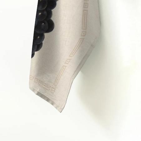 Lniany ręcznik kuchenny - czarne winogorno