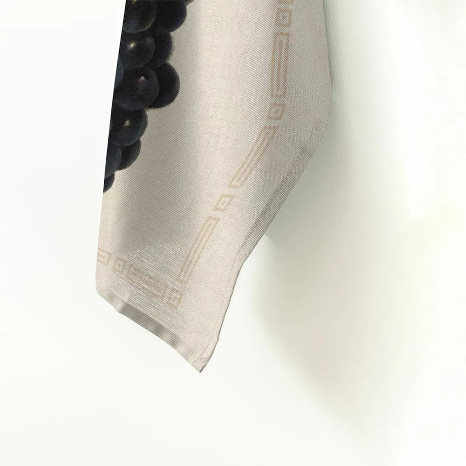 Lniany ręcznik kuchenny - czarne winogorno