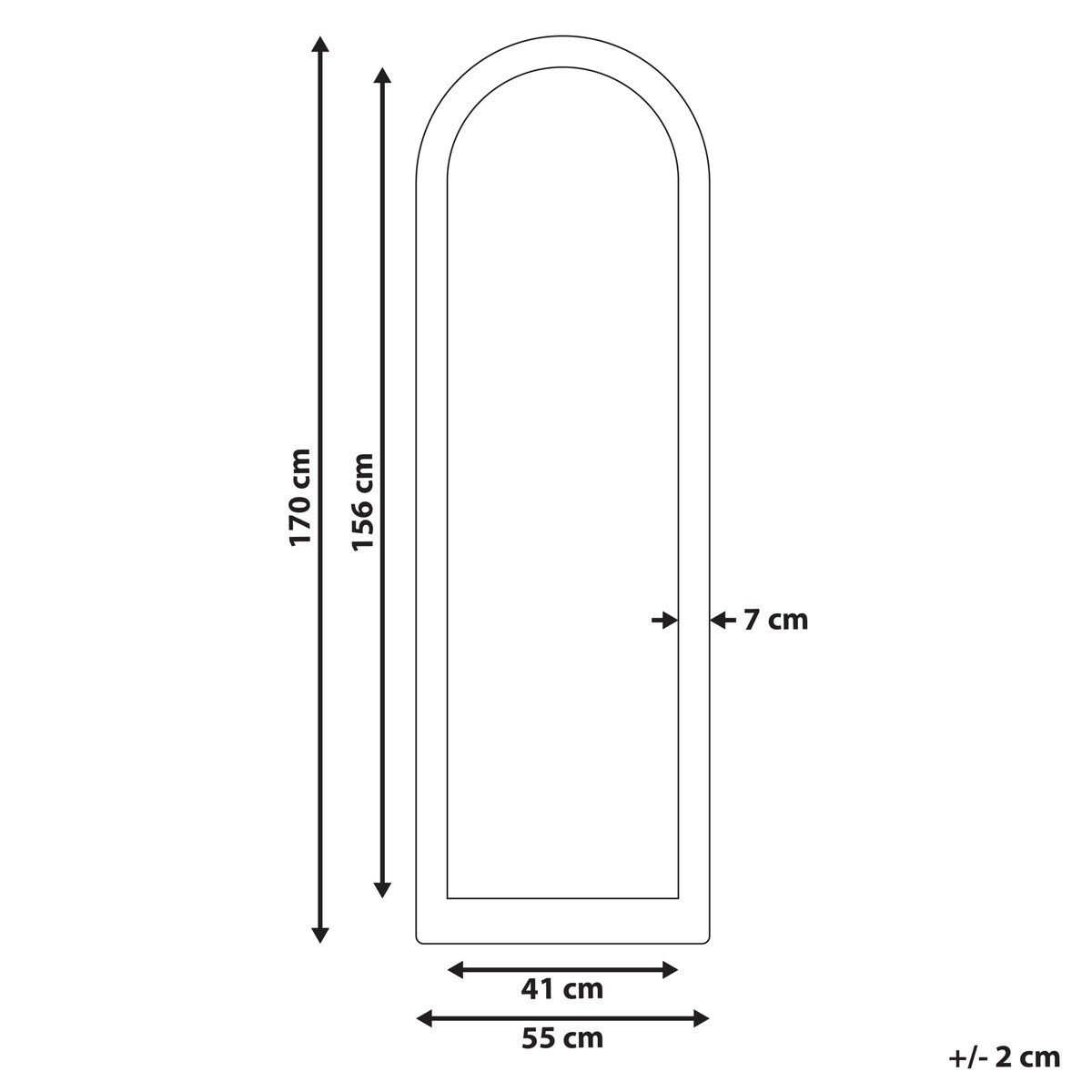 Lustro ścienne COIGNY 55 cm 170 cm Drewno jodłowe Jasnobrązowy