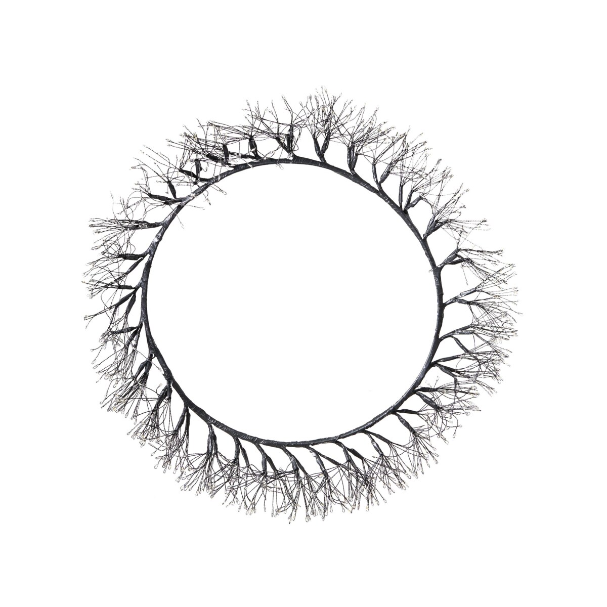 Wieniec świąteczny LED MUGGAN Czarny 52 cm