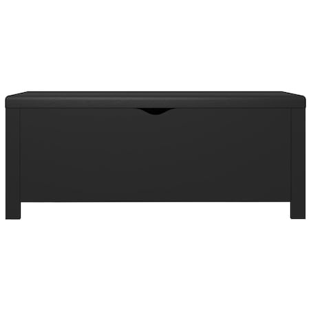 vidaXL Skrzynia z poduszką, czarna 105x40x45cm materiał drewnopochodny