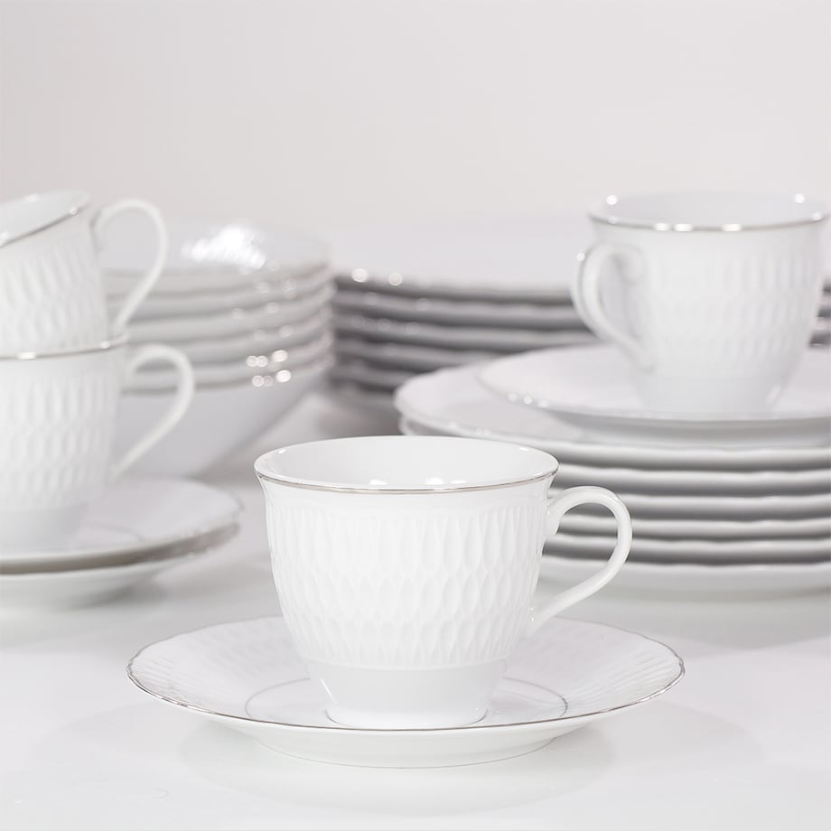 Zestaw talerzy dla 6 osób 18 el. Sofia Platynowa Linia 3607