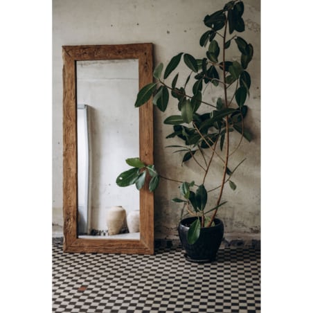 Lustro w ramie z recyklingowanego drewna tekowego TIKI 180 cm