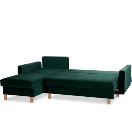 KONSIMO ERISO Narożnik welurowy w kolorze butelkowej zieleni do salonu