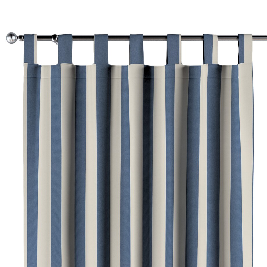 Zasłona na szelkach 1 szt. 130x245 niebiesko-białe pionowe pasy (5,5cm)