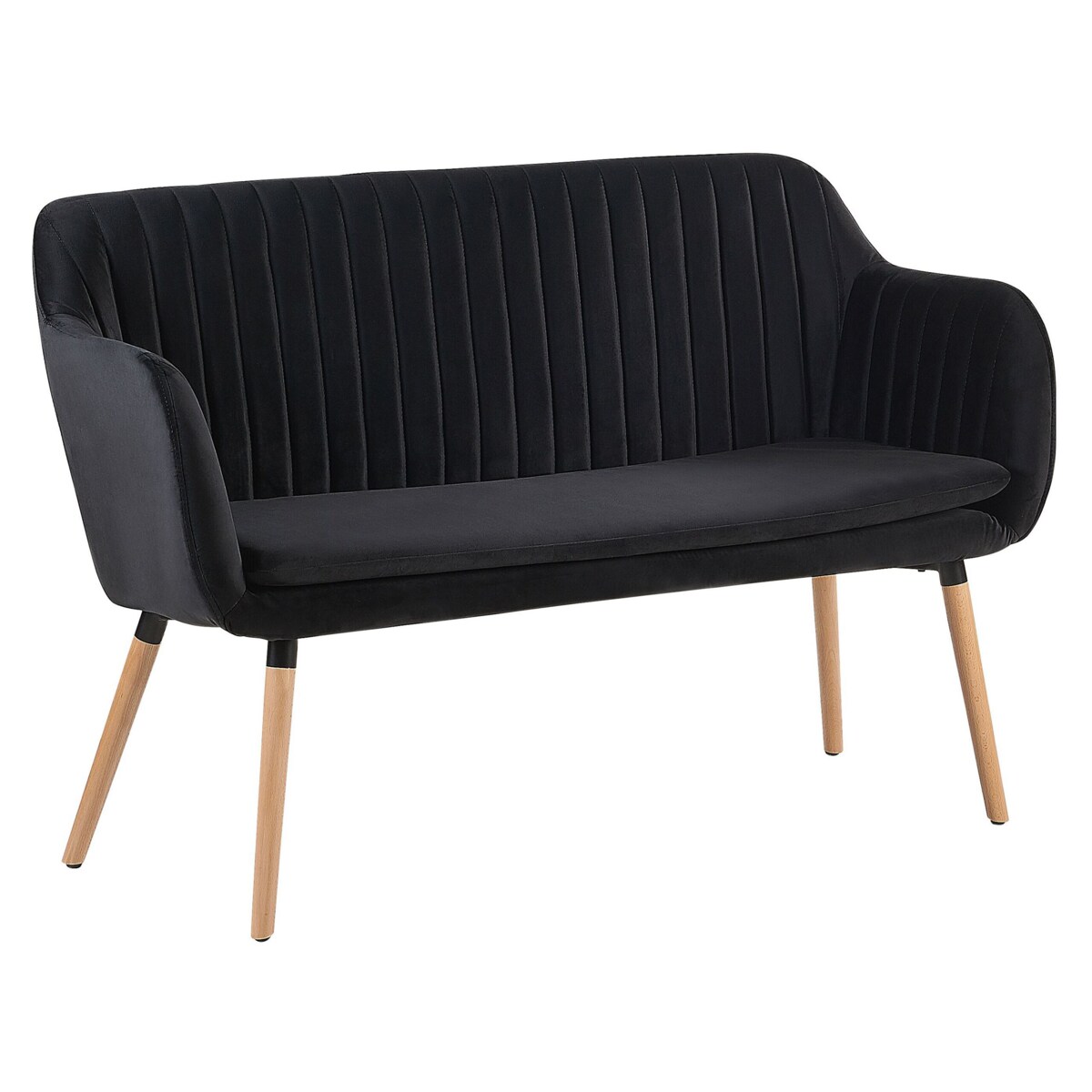 Sofa 2-osobowa welurowa czarna TABY