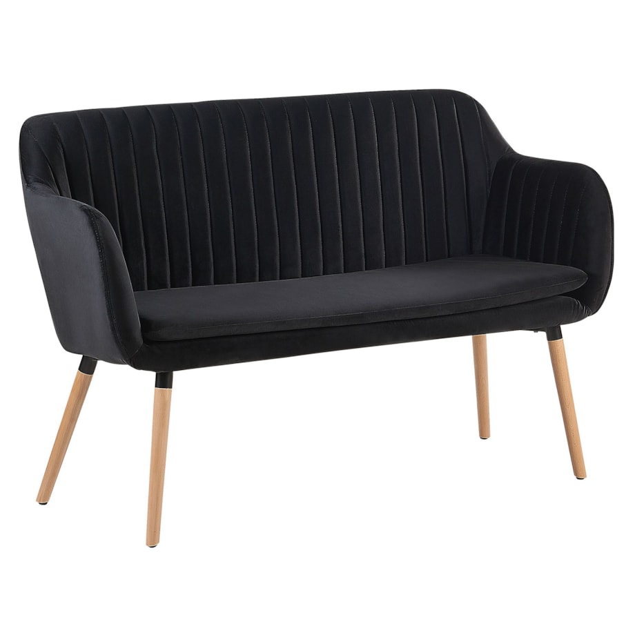 Sofa 2-osobowa welurowa czarna TABY