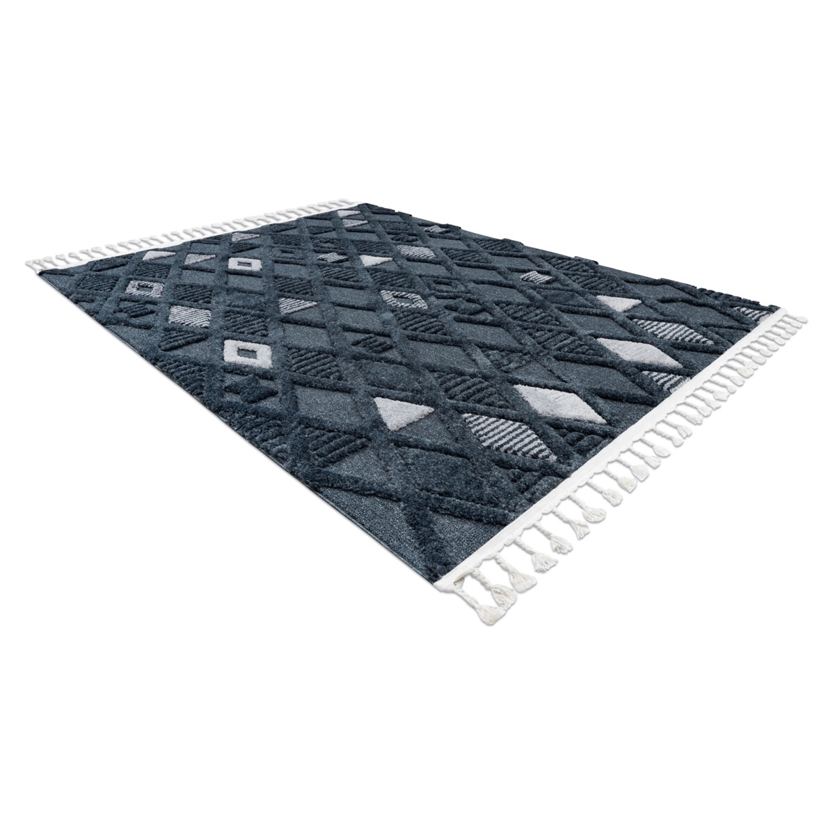 Dywan SEVILLA Y499B kratka, romby niebieski 80x150 cm